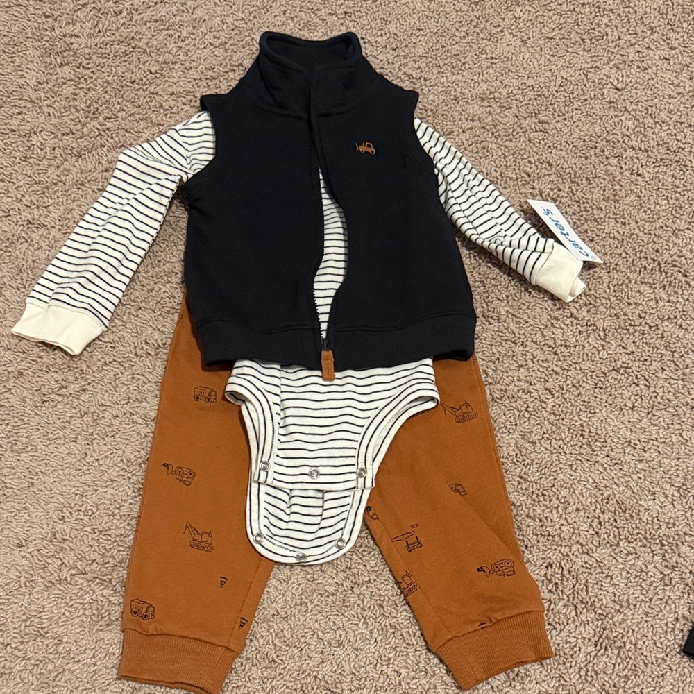 Striped Black and Brown Kids One Piece